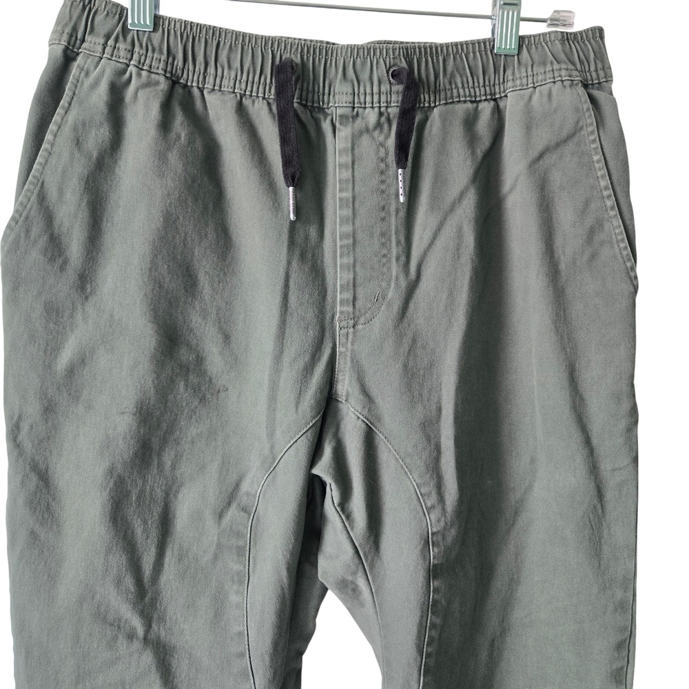 Zanerobe Sureshot Mens 34 Jogger Pants Olive Green Cotton Tapered Drop Crotch